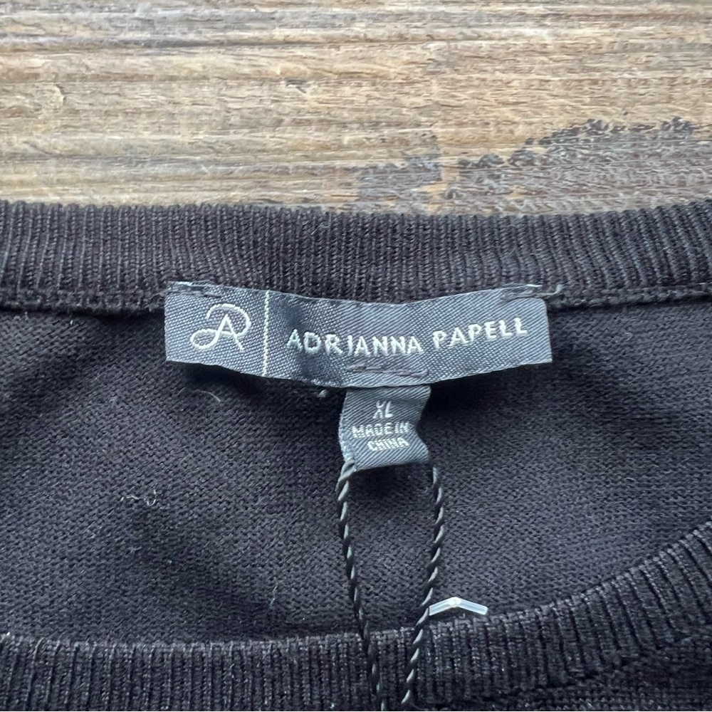 Adrianna Papell Womens Dolman Sleeve Sweater Blouse Black Size XL NWT - Picture 4 of 8